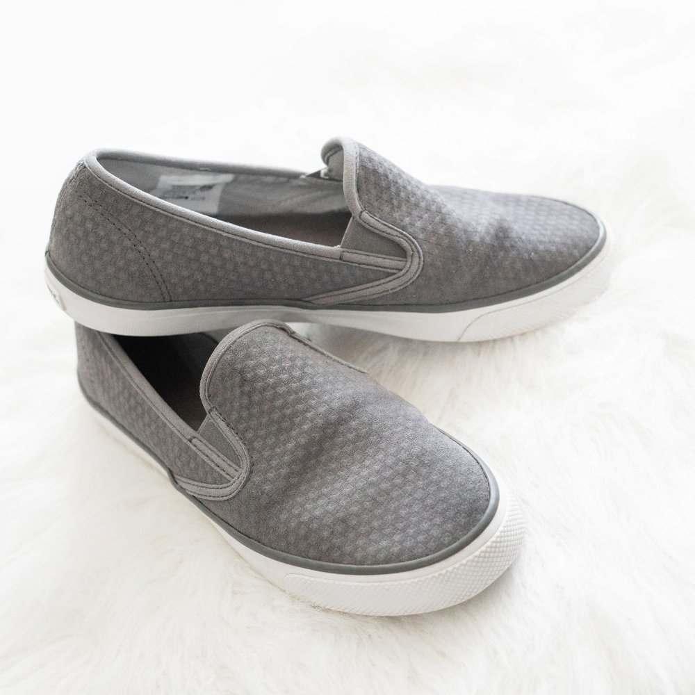 Sperry Gray Slip-On Canvas Sneakers